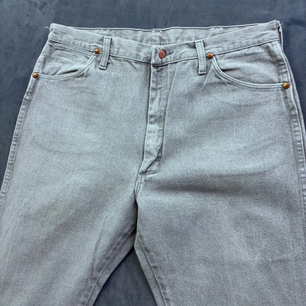 Wrangler 13MWZPG Cowboy Cut Jeans Mens 36x36 Gray Straight Leg Denim Made in USA